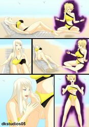 comic dk_studios futanari ingrid_kruger jem_and_the_holograms phoebe_ashe pubic_hair swimsuit tagme