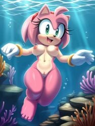 1girls ai_generated amy_rose anthro big_breasts breasts easy_diffusion female foxknightyouko freediving furry gloves gloves_only hedgehog navel nipples nude ocean pussy sea sega skinny_dipping solo sonic_(series) sonic_the_hedgehog_(series) swimming tagme underwater water