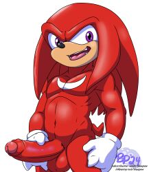 anthro anthro_only balls big_penis bluepaw bluepawpanda echidna foreskin genitals hi_res holding_penis humanoid_genitalia humanoid_penis knuckles_the_echidna looking_at_viewer male male_focus male_only mammal monotreme muscular open_mouth penis sega solo sonic_(series) sonic_the_hedgehog_(series) uncircumcised uncut