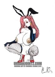 2013 cornnell_clarke disney female female_only human jessica_rabbit limited_color limited_palette lowres nipples partially_colored simple_background soft_color solo tagme white_background who_framed_roger_rabbit