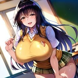 1girls ai_generated alternate_breast_size big_breasts bostin breasts busty curvaceous curvy curvy_body curvy_female curvy_figure female huge_breasts kotegawa_yui large_breasts nipples school_uniform schoolgirl skirt solo sweat sweating sweaty sweaty_body sweaty_breasts thick_thighs thighs to_love-ru venus_body