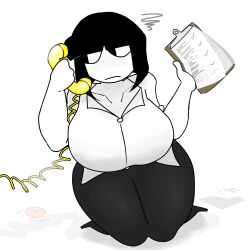 frustrated kris_draws office office_ava_(character) office_clothing phone_call transparent_background