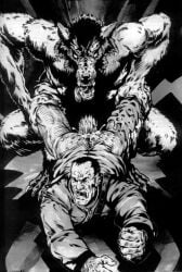 anal anal_sex bara cumming_inside cumming_while_penetrating forced gay gay_anal gay_sex hairy hairy_male homosexual logan_(artist) male_on_male male_only rape raped raped_by_monster supernatural werewolf