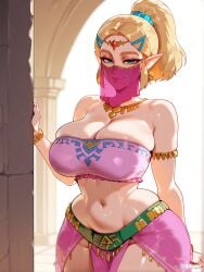 1girls ai_generated bimbo blonde_female blonde_hair breasts dancer dancer_outfit difuxer elf_ears female female_only hourglass_figure large_ass large_breasts light-skinned_female light_skin nintendo princess princess_zelda royal royalty solo the_legend_of_zelda the_legend_of_zelda:_breath_of_the_wild thick_thighs thighs wide_hips zelda_(breath_of_the_wild)