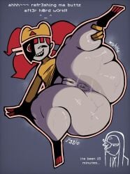 2girls anal_juice anal_juice_bubble anal_juice_string anus ass ass_body ass_focus big_ass big_thighs bottom_heavy bottomless bubble bubble_butt clothing coral_glasses dark_crack dialogue dream_bbq ena_(series) fat_ass female female_only gigantic_ass gigantic_thighs gluteal_fold grey_skin huge_ass huge_thighs human hyper hyper_ass hyper_thighs large_ass massive_ass musk musk_clouds musky_butt nanodude78 peruvian_female pussy red_hair solo solo_female speech_bubble sweat sweatdrop sweating sweaty sweaty_anus sweaty_ass sweaty_body sweaty_butt taski_maiden_(ena) text thick_ass thick_thighs thighs thunder_thighs wide_hips