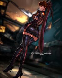 ass eve_(stellar_blade) female illasvyel long_hair not_ai_generated ponytail solo stellar_blade thighs