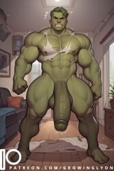 ai_assisted ai_generated big_penis hulk hulk_(series) hulk_meme hulked_out hulkling marvel muscle_growth muscle_worship muscles torn_clothes
