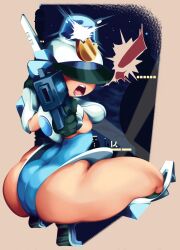 1girls ass helmet kkrispy leotard mighty_switch_force patricia_wagon thick_thighs