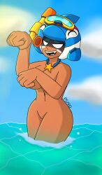 1girls 2024 aged_up alternate_body_type artist_name brawl_stars breasts cloud clouds dark-skinned_female female female_focus female_only in_water large_breasts necklace nita_(brawl_stars) nude nude_female nya-pose nya_pose ocean psyko smile smiling supercell water whale_watch_nita_(brawl_stars) white_eyes wide_hips