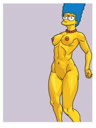 20th_century_fox 20th_century_studios bilions blue_hair boots breasts fit fit_female fully_naked fully_nude marge_simpson milf pink_nipples plump plump_ass plump_butt plump_pussy pussy pussy_lips slim slim_waist small_breasts smiling smiling_at_viewer solid_color_background solo solo_female solo_focus the_simpsons yellow_body yellow_skin