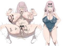 1girls after_sex ahe_gao alternate_breast_size anus artist_request bar_censor bathing_suit big_areola big_breasts big_nipples black_bow blue_eyes blushing body_writing cameltoe censor_bar censored censored_pussy chubby_female clitoral_hood creampie cum cum_in_ass cum_in_pussy cum_inside cum_on_body curvaceous curvy_female degradation degradation_text female female_only fucked_senseless fucked_silly fujiwara_chika hairy_anus huge_breasts human kaguya-sama_wa_kokurasetai_~tensai-tachi_no_renai_zunousen~ light-skinned_female looking_at_viewer nipples_visible_through_clothing one-piece_swimsuit open_mouth penis_drawing pink_hair pubic_hair pubic_hair_in_mouth pubic_hair_on_breasts socks solo spank_marks spanked stray_pubic_hair sweating tagme trembling voluptuous voluptuous_female