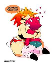 after_first_time after_sex big_ass big_breasts blue_shorts consolation consoling female femboy hug huge_breasts mango_quaver_(female) original quavernsfw red_shorts short_male short_shorts shorts sports_shorts strawberry_quaver tearing_up upset wholesome