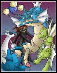 anthro clothes color erection frontierbrain furry gay gyarados human interspecies jumpluff latios male male_only multiple_males nude penis pokemon pokemon_(species) scyther size_difference yaoi