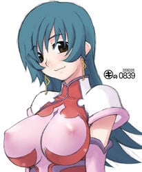 1girls blue_hair breasts female human kei_jiei kotona_elegance large_breasts light-skinned_female light_skin long_hair solo zoids zoids_genesis