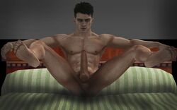 1boy 3d dante dante_(dmc:_devil_may_cry) devil_may_cry_(series) dmc:_devil_may_cry gay male male_nipples male_only penis solo tagme testicles yaoi