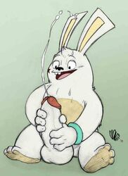 1boy 2012 anus cum foot furry handjob huge_cock male male_only masturbation mouth open_eyes open_mouth rabbit rekkit rekkit_the_rabbit smile solo testicles white_fur white_penis