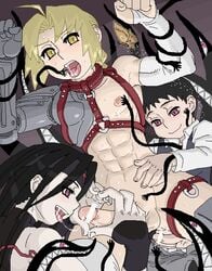 3boys anal edward_elric envy envy_(fma) fullmetal_alchemist human male male_only mozuyun multiple_males oral penis selim_bradley tagme tentacle tentacle_on_male yaoi