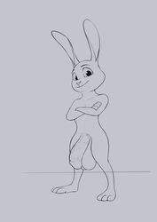 1boy 2018 3_fingers 3_toes anthro arms_crossed balls ballsack big_balls big_penis black_and_white bunny_ears crossed_arms dangling_testicles flaccid_penis hi_res huge_cock humanoid_penis hyper_balls lagomorph lawrence_(character) line_art long_ears looking_at_viewer low_hanging_balls male male_only mammal monochrome nude_male penis penis_base presenting_penis pulsar rabbit rabbit_ears scrotum sketch small_but_hung smile smug solo testicles toony vein veiny_penis