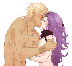 battle_tendency femboy fuyu_shin girly jojo's_bizarre_adventure kars kissing male male_only purple_hair tagme wamuu