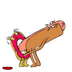 animated donut food hot_dog inanimate