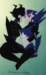 2d 2d_(artwork) 2girls airachnid arcee arcee_(prime) drawn female female_only femdom fingering fingering_partner lesbian lezdom restrained robot robot_girl tagme transformers transformers_prime unknown_artist yuri