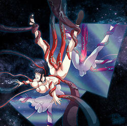 1girls anal ass black_hair blue_eyes breasts clenched_teeth double_penetration female from_behind high_tech hyuuga_hinata long_hair mirror naruto naruto_shippuden nipples non-human_rapist nude outer_space penetration pussy rape red_tentacles restrained sandals spread_legs stomach_bulge studio-pirrate_(rosselito) suspension tears tentacle vaginal_penetration