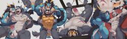 abs absurd_res anthro ball_gag balls barazoku beard bite_mark bite_mark_on_chest black_beard black_body black_facial_hair black_hair blindfold blue_body body_writing bondage bottomless canid canine canis cjk_tally_marks clothed clothing cuff_(restraint) dildo dildo_sitting dragon dragonsmint_(eastern_dragon) duo eastern_dragon electrode electrode_pad electrostimulation erection evil_grin facial_hair foreskin front_view gag genitals hair hands_tied_behind_back head_back head_grab hi_res humanoid_genitalia humanoid_penis kneeling licking low-angle_view lying male male/male mammal multiple_positions munax_od muscular muscular_male mythological_creature mythological_scalie mythology nipple_fetish nipple_lick nipple_piercing nipple_play nipple_ring nipple_ring_pull nipples nude open_mouth open_smile pec_grab pecs penetration penis piercing pubes raised_hand rear_view restraints retracted_foreskin ring_piercing scalie scar sex_toy shackles shirt simple_background sitting smile smirk spread_legs spreading standing submissive tally_marks tenatcle tentacle_on_nipple tongue tongue_out topwear watermark white_background white_hair wolf