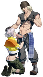 2boys abs ass biceps blonde_hair blue_eyes boner boots clothed_sex colored erection fellatio final_fantasy final_fantasy_xiii foreskin gay gloves hat hope_estheim male male_only muscles muscular muscular_male oral pecs penis schizoid shirt_lift smile snow_villiers tagme tongue uncensored uncircumcised white_hair yaoi