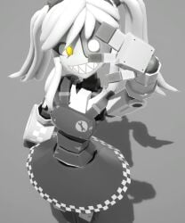 1girls 3d 3d_(artwork) alternate_version_available clothed clothed_female female female_focus female_only glowing_eyes gun hair hand_above_head hi_res high_resolution highres legs_together looking_at_viewer looking_up mimi_sentry reaper21cry robot robot_girl robot_humanoid robotic_arm sentry_(team_fortress_2) sfm sharp_teeth skirt smile smiling smiling_at_viewer smirk smirking smirking_at_viewer solo solo_female solo_focus source_filmmaker source_filmmaker_(artwork) standing star_eyes team_fortress_2 twintails twintails_(hairstyle) viewed_from_above white_body white_eye white_hair yellow_eye