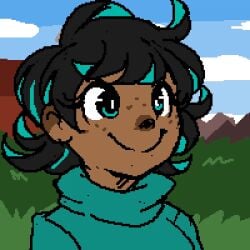 1:1 all_fours animal_genitalia animated anus areola black_body black_fur black_hair black_spots blue_bottomwear blue_clothing blue_shorts bottomwear bovid bovine breast_expansion breasts brown_anus brown_areola brown_body brown_skin brown_vulva cattle clothing cloud collar cowbell dani_(sutagaki) day expansion eyelashes facial_piercing female feral freckles fur genitals grass hair hooves horn human human_to_feral loss_of_dexterity mammal markings mountain nose_piercing nose_ring open_mouth outside piercing pink_anus pink_vulva plant pussy ring_piercing short_playtime shorts sky smile solo species_transformation spots spotted_body spotted_fur standing surprised_face sutagaki sweater teal_clothing teal_collar teal_eyes teal_hair teal_sweater teal_topwear teats topwear torn_clothing transformation udders vulva weight_gain white_body white_fur yellow_hooves yellow_horn