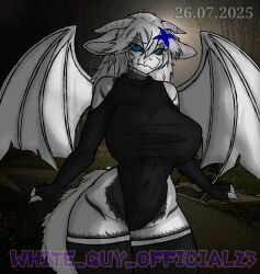 blue_eyes breasts breasts_bigger_than_head clothing dated dragon dragon_girl dragon_horns furry furry_dragon furry_female horns leotard long_hair roblox roblox_avatar robot_humanoid sculling sexy sexy_body source_request tagme thighhighs watermark white_dragon white_guy_official23 white_hair wings wwwywwd