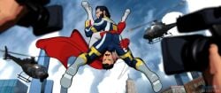 3d ass beard blue_eyes bulge cel_shading cum cumming daddy daemoncollection dilf flying gay invincible invincible_(tv_series) male male_only moustache nolan_grayson omni-man the_immortal