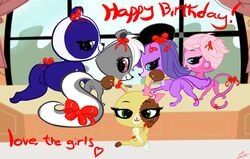 blue_eyes buttercream_sunday canine ebvert female green_eyes littlest_pet_shop minka_mark monkey monkey_girl multiple_females multiple_girls panda penny_ling pepper_clark purple_fur rabbit skunk zoe_trent