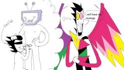 16:9 4nikitty blindfold deltarune duo electronics fellatio for_a_head genitals humanoid humanoid_on_humanoid male male/male not_furry nude_male object_head open_mouth open_smile oral penile penis screen screen_face screen_head sex smile spamton_g._spamton television tenna_(deltarune) tv_head undertale_(series) widescreen