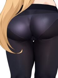 1girls ass black_legwear black_pantyhose blonde_hair female female_focus female_only jirusu panties pantyhose portrait ruri_no_houseki ruri_rocks simple_background solo solo_female standing tanigawa_ruri underwear very_high_resolution very_long_hair white_background white_panties