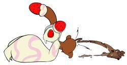 alcremie anthro ass barely_visible_genitalia barely_visible_penis brown_body brown_fur buneary cotton_tail cybernetics cyborg feces feces_on_ground feces_pile food fruit fur generation_4_pokemon generation_8_pokemon genitals hi_res hybrid ice_cream_scat long_ears looking_back_at_self machine male male_pooping merengue_(rakugaki) nintendo penis pink_body plant pokemon pokemon_(species) pooping_on_floor rakugaki_(artist) scat scatplay simple_background solo strawberry unusual_feces white_background white_body