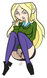 1girls beige_skin blonde_hair breasts clothing color covered_breasts dawn_(tdi) female female_only fingering front_view hair human loafers long_hair masturbation nekomate14_edited purple_socks shoes sitting skin socks socks_and_shoes solo teeth thigh_socks thighhighs total_drama_island transparent_background