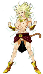 1girls abs breasts broly broly_(dragon_ball_z)_1993 cleavage color dominant_female domination dragon_ball dragon_ball_z earrings electricity exposed_breasts female female_only femdom front_view fur furry_tail green_hair grin grinning hair hoop_earrings legendary_super_saiyan mikazuki_shigure muscles muscular muscular_female nipples pubic_hair pussy pussy_juice pussy_lips rule_63 saiyan saiyan_tail solo spiked_hair super_saiyan super_saiyan_2 tail tits topless topless_female vagina vein veins veiny veiny_belly veiny_breasts wet_pussy white_background