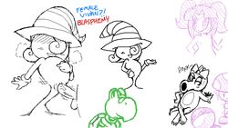 1boy 3girls ambiguous_gender birdo blush breath exed_eyes female koopa koopa_troopa male mario_(series) monochrome multiple_girls nintendo paper_mario partially_colored penis pussy sex shadow_siren super_mario_bros. toad_(mario) vaginal_penetration vivian_(paper_mario)