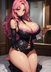 ai_generated huge_breasts large_breasts pink_eyes pink_hair pornx.ai shirtless_sleeves thick_thighs