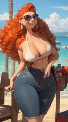 ai_generated big_ass big_breasts bikini cleavage ginger huge_ass huge_breasts inner_workings kate_(inner_workings) red_hair red_head