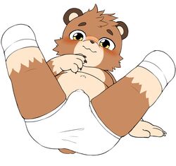 1boy anthro bear blush bulge choreuny furry furry_only male male_only mammal no_humans original original_character solo suggestive underwear