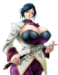 1girls 2d 2d_(artwork) big_breasts blue_eyes blue_hair breasts breasts_bigger_than_head curvy curvy_figure digital_drawing_(artwork) digital_media_(artwork) elisabeth_blanctorche female female_focus female_only hips king_of_fighters large_breasts lips short_hair signal-green snk whip