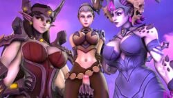 3girls big_breasts female futanari hcid human lian_(paladins) nyx_(paladins) paladins video_games yagorath_(paladins) yuri