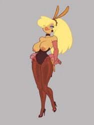 1girls animated anthro areolae avian bird blonde_hair blue_eyes breasts breasts_out choker don_bluth female female_only goldie_pheasant heels high_heels long_hair looking_at_viewer merkury mp4 nipples pantyhose ponytail rock-a-doodle solo sound suit tagme video walking