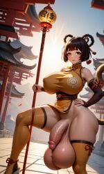 1futa ai_generated bangs bare_shoulders big_balls big_breasts big_penis big_testicles black_hair china_dress chinese_clothes civitai closed_mouth completely_nude completely_nude_futanari dress flaccid flaccid_penis full-package_futanari futa_only futanari hair_rings hand_on_hip holding holding_object holding_polearm holding_staff holding_weapon huge_balls huge_breasts huge_testicles looking_at_viewer mizuiro01 naked nude nude_futanari outdoors penis polearm sash short_hair sleeveless sleeveless_shirt solo solo_futa staff standing testicles thick_thighs thighhighs uncensored xiangling_(genshin_impact)
