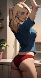 ai_generated crop_top dc dc_comics kara_danvers kara_zor-el panties post_sex sex solo supergirl superman_(series) underwear