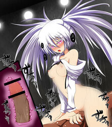 black_rock_shooter breasts cowgirl_position penis sex tagme vaginal_penetration white_hair white_rock_shooter x-ray