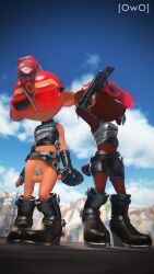 3d_(artwork) 4k 9:16 absurd_res armor balls belt boots chastity_cage chastity_device clothing day digital_media_(artwork) duo eyebrows eyewear female footwear genitals gesture gloves hair handwear hi_res knock-kneed leather leather_clothing leather_gloves leather_handwear male nervous nintendo octoling_boy octoling_girl outside owo_sfm pseudo_hair red_eyebrows red_hair salute source_filmmaker_(artwork) spats splatoon sunglasses tentacle tentacle_hair