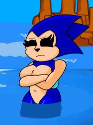 animated animated_gif animation covered_nipples female_only fnf_mods friday_night_funkin genderswap genderswap_(mtf) gif graphic_interchange_format looking_at_viewer majin_sonic_recolor skinny_dipping sonic_(series) sonic_the_hedgehog super_majin_sonic super_sonic traced traced_art transformation transformation_sequence
